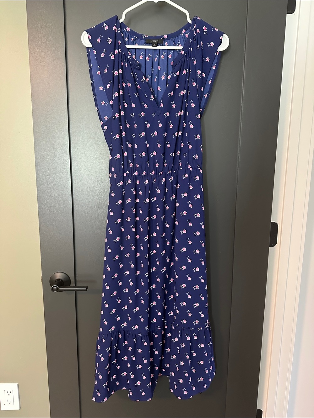 J.Crew Flutter Sleeve Midi Dress in Bandana Print